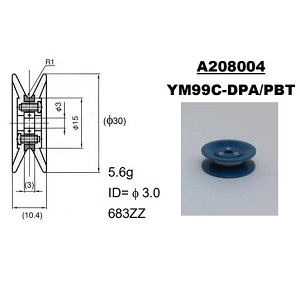 Con lăn vòng bi sứ bearing roller guide Yuasa No. A208004 